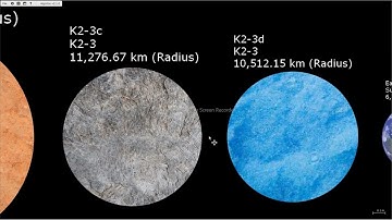 K2-3 Planetary System Size Comparison | Algodoo