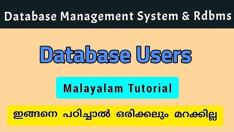 Dbms|Database users|malayalam|calicut university|bca/bsc cs 4th semester