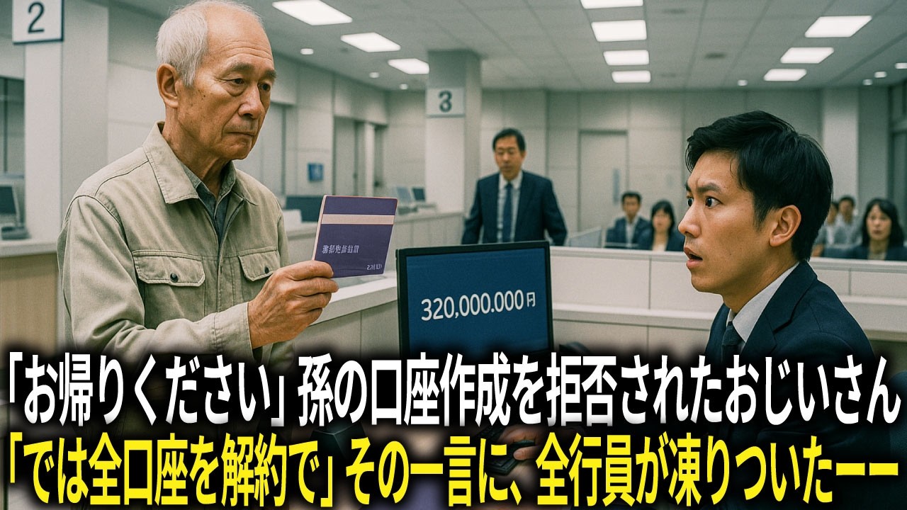 「お帰りください」孫の口座作成を拒否されたおじいさん。「では全口座を解約で」その一言に、全行員が凍りついたーー。