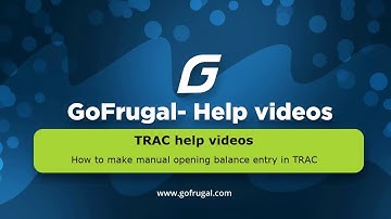 How to make an opening balance entry and an adjustment entry in TRAC | English