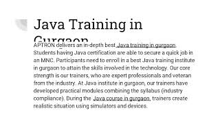 Java Training in Gurgaon