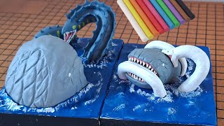 THE BLOOP VS DROWNVIPER AND TITANOBOA WITH CLAY/PLASTILINA.