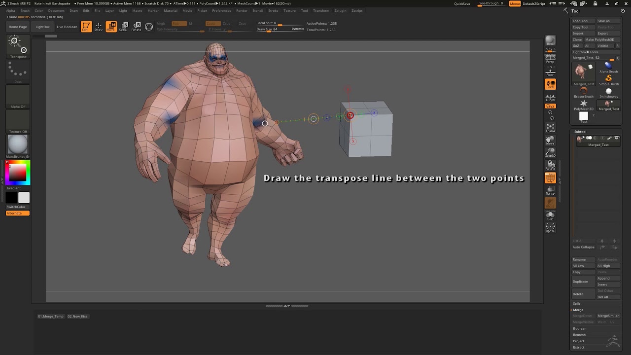 how to make snap to vertex in zbrush