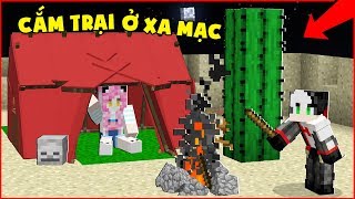 THỬ THÁCH 24 GIỜ CẮM TRẠI TRÊN SA MẠC TRONG MINECRAFT*MỀU VÀ REDHOOD 1 NGÀY CĂM TRẠI TRÊN SA MẠC