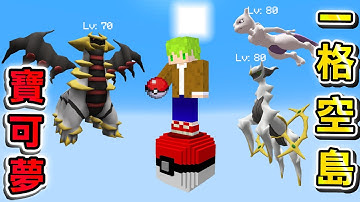 Minecraft 我在『一格寶可夢空島』生存，破壞方塊捕捉傳說寶可夢，最後成為最強訓練家！