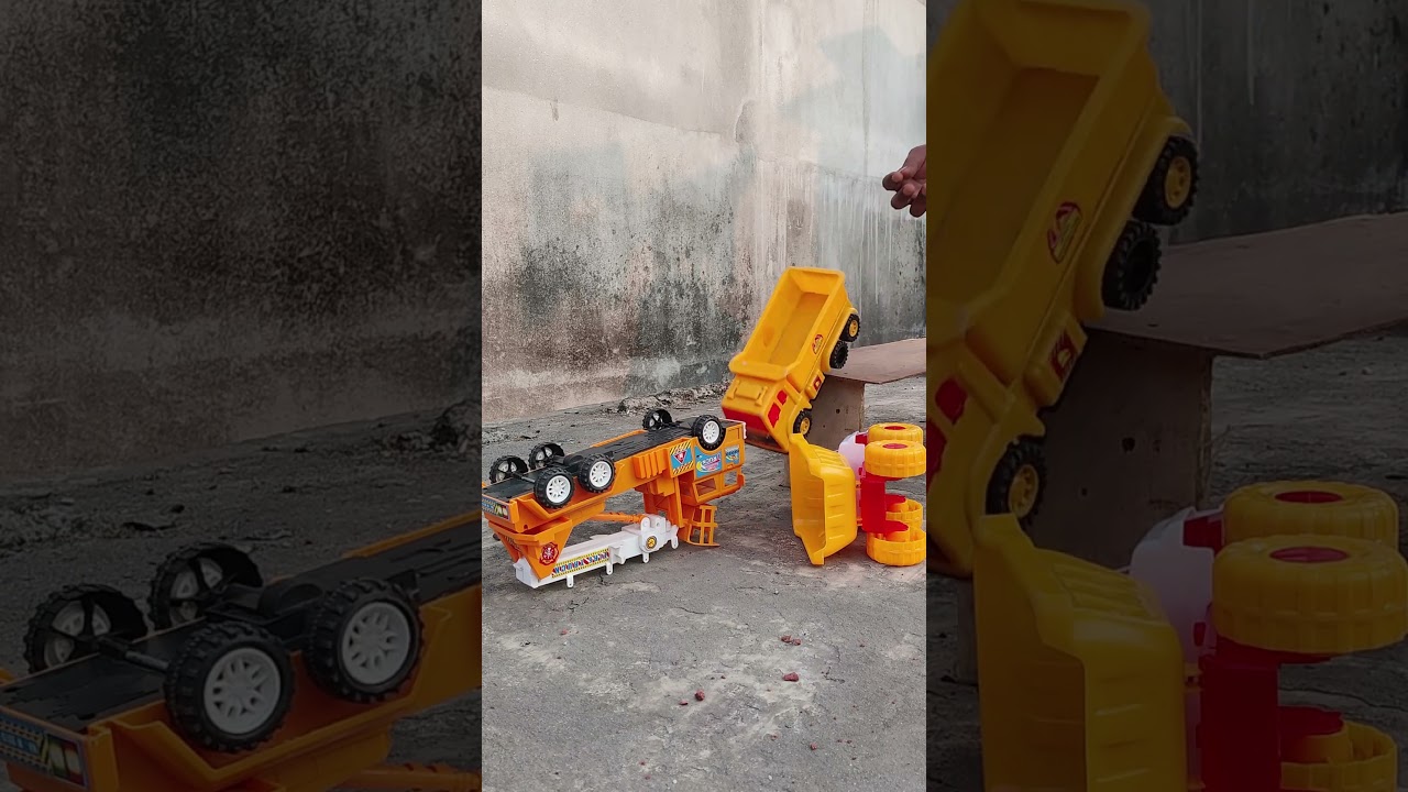 Yellow Tractor | Funny JCB | Drum truck | 