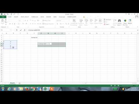 Excel 2013 Tutorial# 42 TRANSPOSE Function in Excel