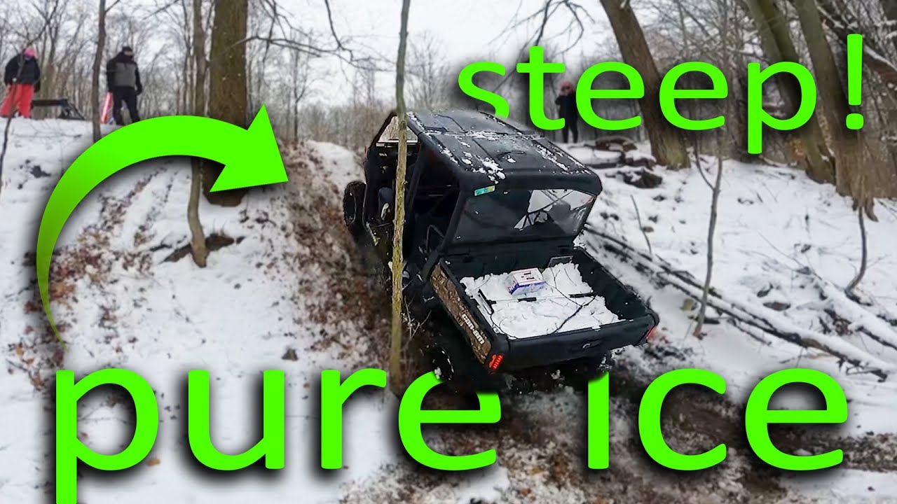 3 Side by Sides Get Stuck in an Icy Ravine! YouTube