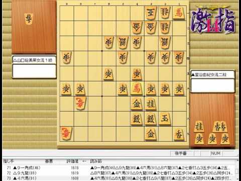 将棋 棋譜並べ ▲室谷由紀女流二段vs △山口絵美菜女流１級 第７期リコー杯女流王座戦二次予選 「技巧２」の棋譜解析 No.27