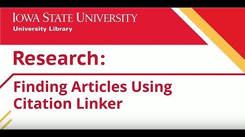 Finding Articles Using Citation Linker