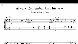 Video thumbnail of "Lady Gaga - Always Remember Us This Way Sheet Music"