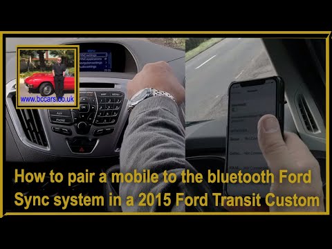 How to pair a mobile to the bluetooth Ford Sync system in a 2015 Ford Transit Custom