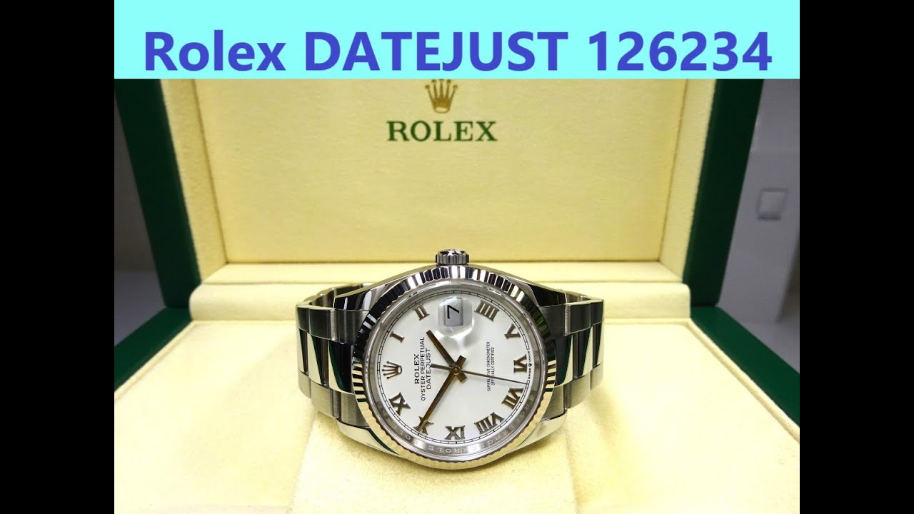 極上 ロレックス デートジャスト ホワイト文字盤 126234 36mm  