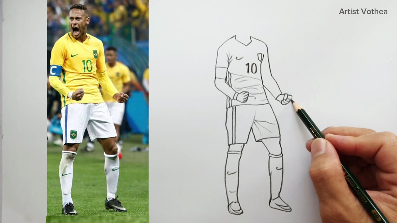 Pencil Sketch Realistic Neymar Portrait Drawing Step By Step pencil-sketch-realistic-neymar-portrait-drawing-step-by-step