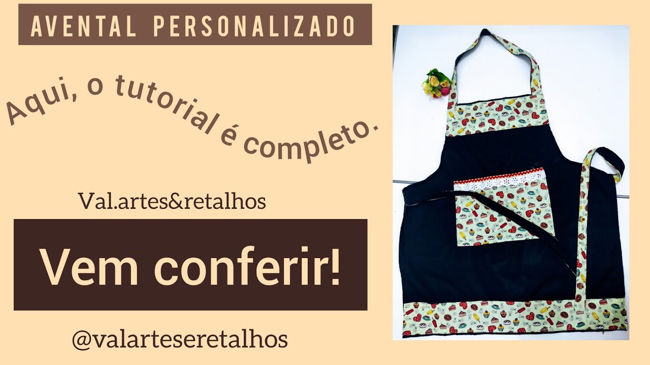 Como fazer um avental personalizado. @val.artes&retalhos #diy #costuretododia #dicas