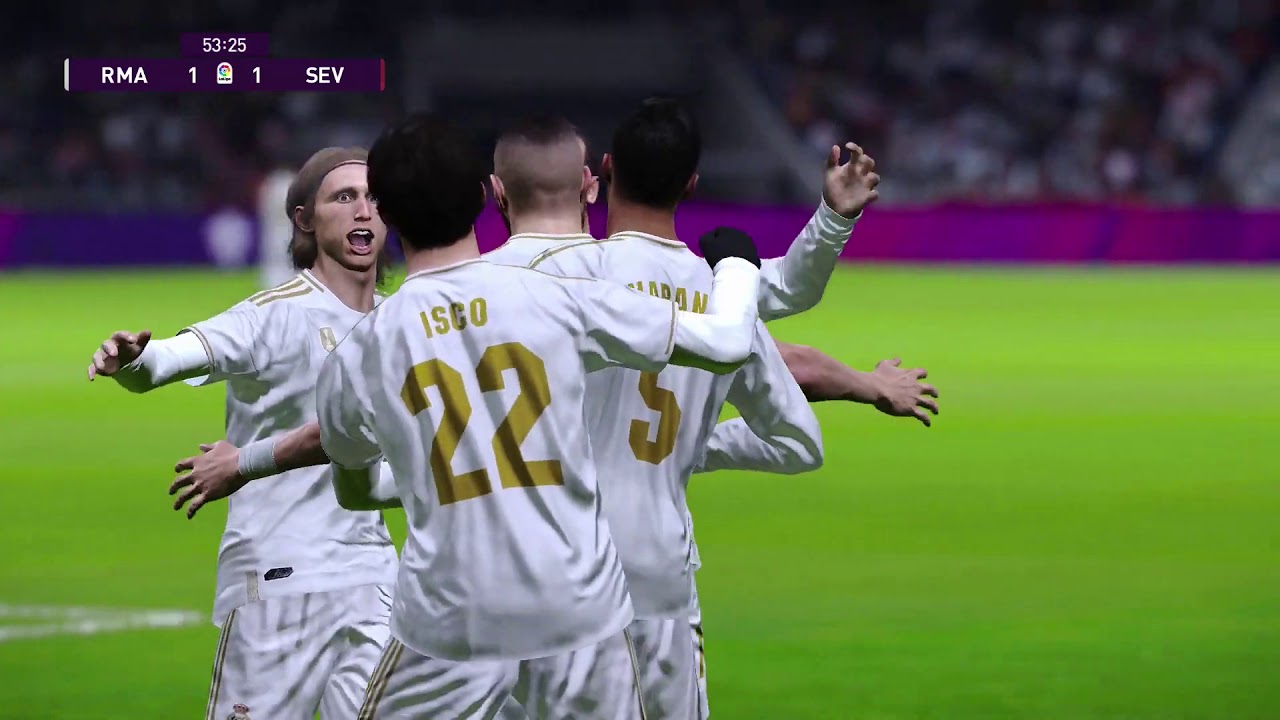 Real Madrid Vs Sevilla ⚽ La Liga ⚽ Gameplay ⚽ eFootball PES 2020 - YouTube