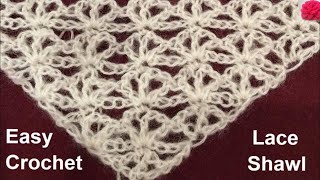 Crochet lacy shawl