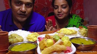 Amazing Eating on a Clay Pot - Rice with Egg Omelette - Boil Potato - Eating Show