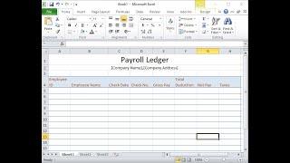 How to prepare Payroll Ledger in Excel