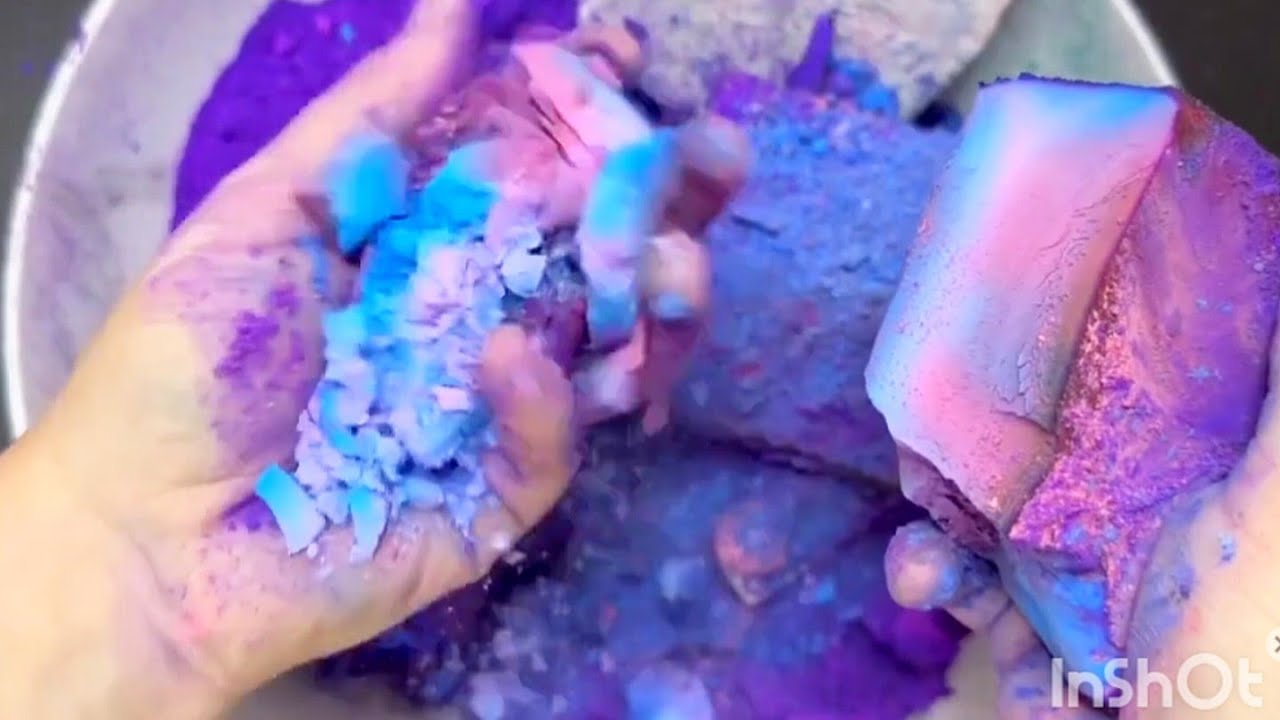 Colourful Dyed Gym chalk Crumbling #oddlysatisfying #gymchalkcrush # ...