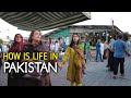 Pakistan walking in the popular and crowded sunday market in islamabad  4k 2024