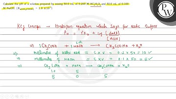 Calculate the \( \mathrm{pH} \) of a solution prepared by mixing \( 50.0 \mathrm{~mL} \) of \( 0...
