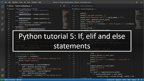 Python tutorial 5: If, elif and else statements