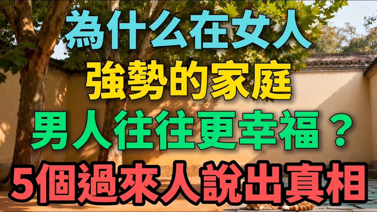 為什麽在女人強勢的家庭，男人往往更幸福？5個過來人說出真相！【晚晴拾光】 #晚年生活 #婚姻經營 #人生智慧 #情感故事 #夫妻關系 #家庭生活 #生活經驗 #兩性關系