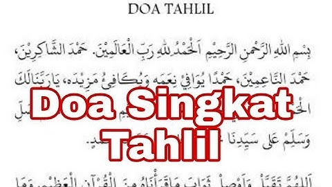 Bacaan Singkat Doa Tahlil