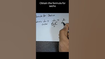 what is the formula for sechx |#integralcalculas