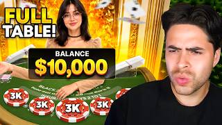 $10,000 VS FULL TABLE BLACKJACK SESSION!! screenshot 5