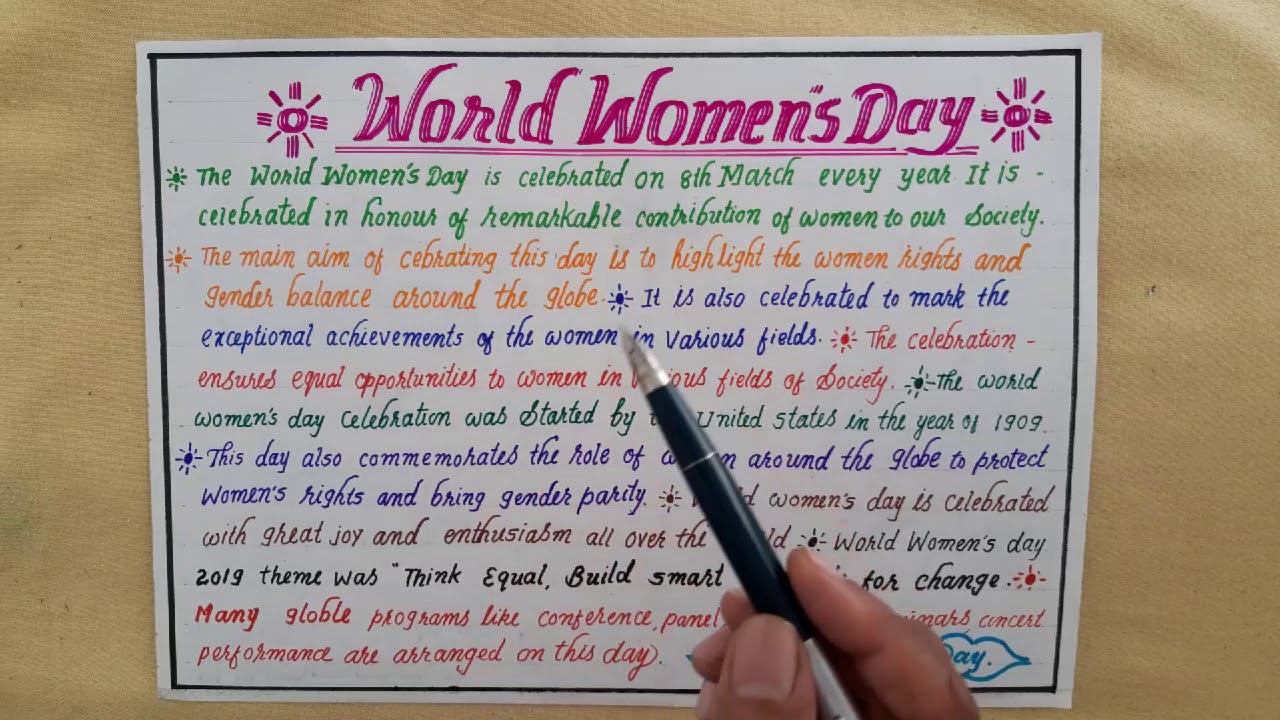 essay topics for women's day