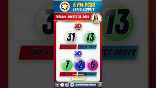 PCSO 5 PM Lotto Results Today – August 25, 2026 | 2D and 3D