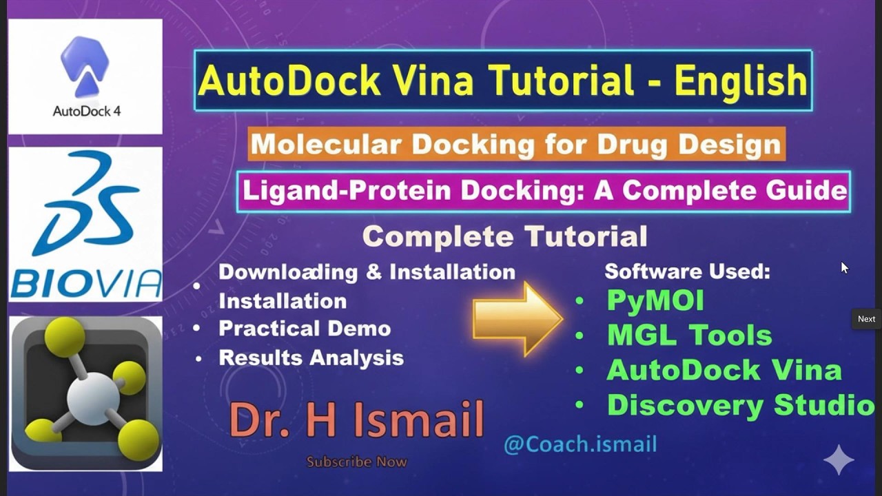 Molecular Docking Tutorial: AutoDock Vina | Ligand Protein Dock | PyMOL ...