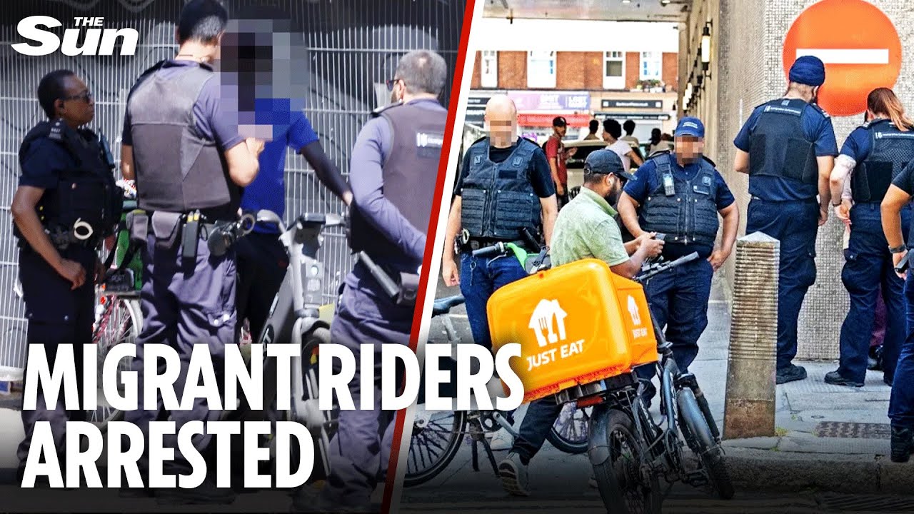 Illegal migrant delivery riders ARRESTED as cops swoop on asylum hotel after Sun investigation