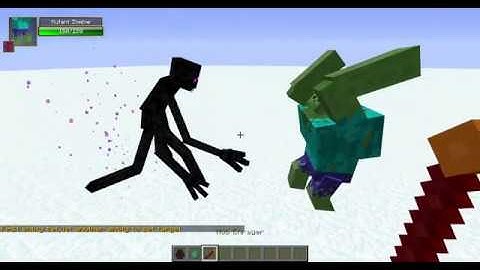 Minecraft Mutant Zombie vs Mutant Enderman Mob Battle | Mutant Creatures Mod