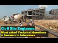 Most Asked Interview Question & Answers for Civil Site Engineers