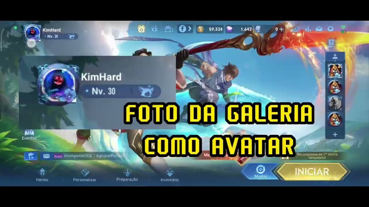 Usando imagem da Galeria como Avatar em Honor of kings #hok - YouTube