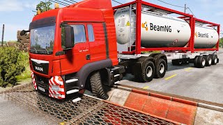 Trucks vs Upside Down Speed Bumps | BeamNG.DRIVE