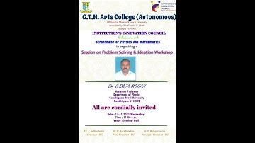 “SESSION ON PROBLEM SOLVING AND IDEATION WORKSHOP” - 17.11.2021