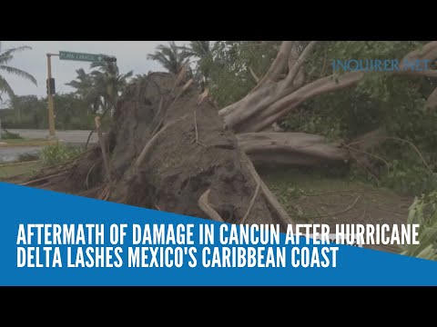 Aftermath of damage in Cancun after Hurricane Delta slams into Mexico's Caribbean coast