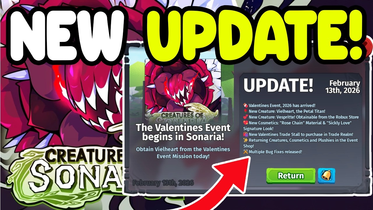 Creatures Of Sonaria NEW VALENTINES UPDATE! (CODES, VIELHEART + VESPRITTE SHOWCASE + MORE!) Roblox