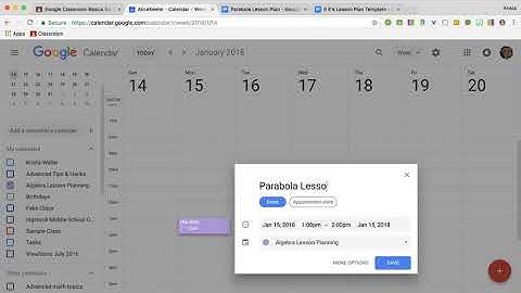 Create a lesson plan and add to Google Calendar p2
