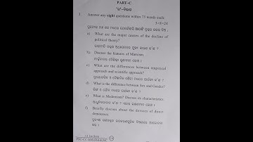 +3,1st semester exam questions paper political science (hons) core -I- sambalpur university