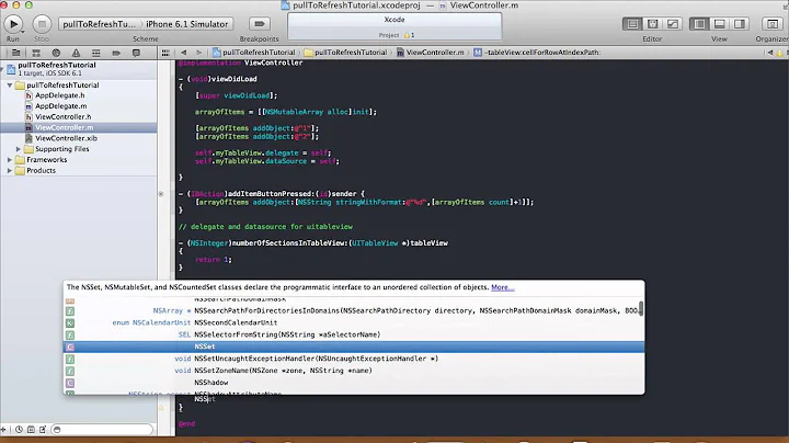 UIRefresh Control - TableView Pull to Refresh - Xcode 4.6.2