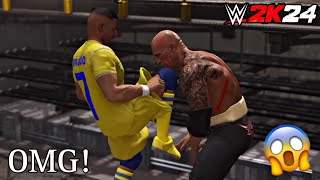 WWE 2K24 - The Rock vs. Cristiano Ronaldo - Backstage Brawl Match | PS4