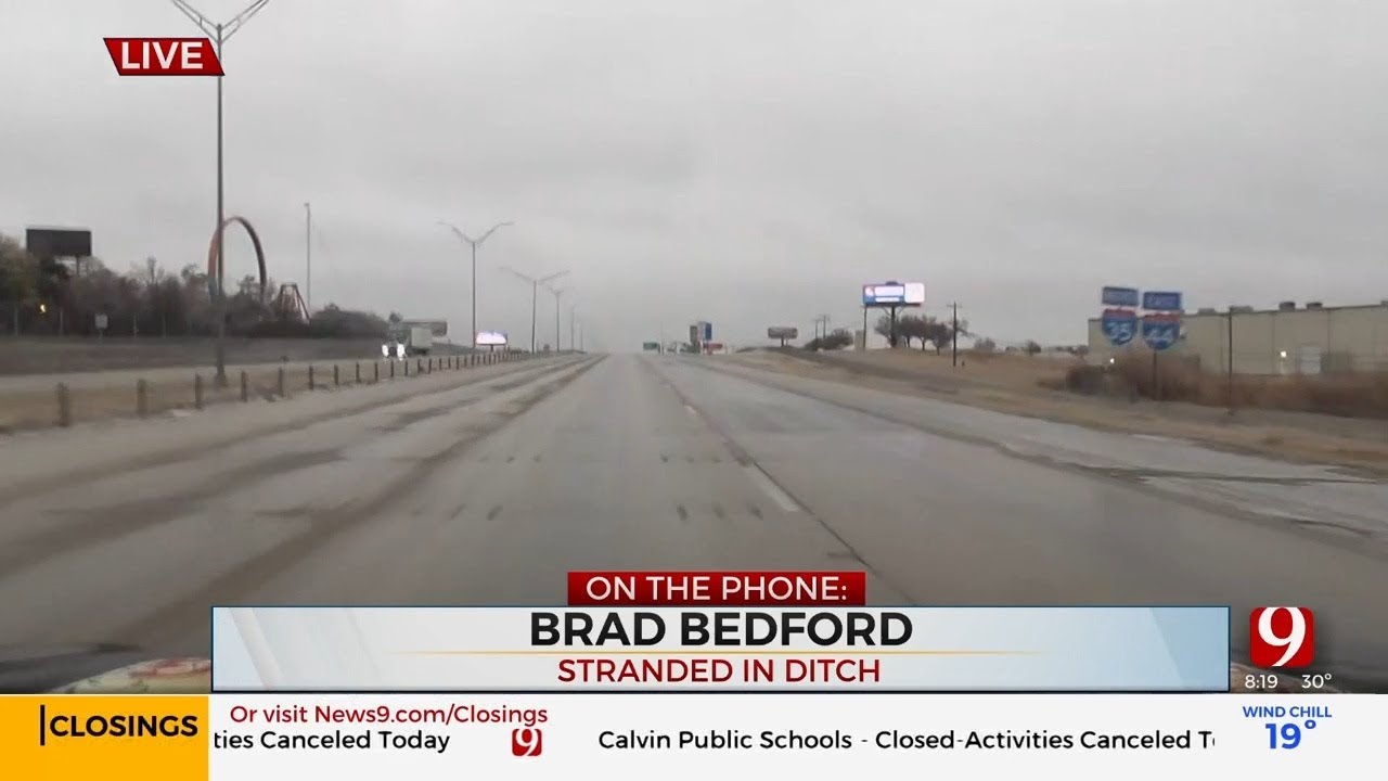 Several Drivers Stranded In Ditch Near I-35 Service Road - YouTube