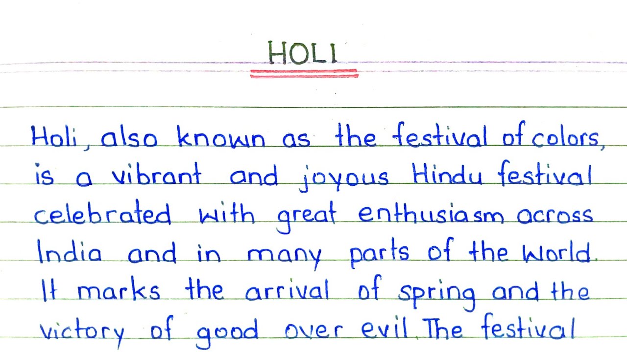 how are write essay in holi