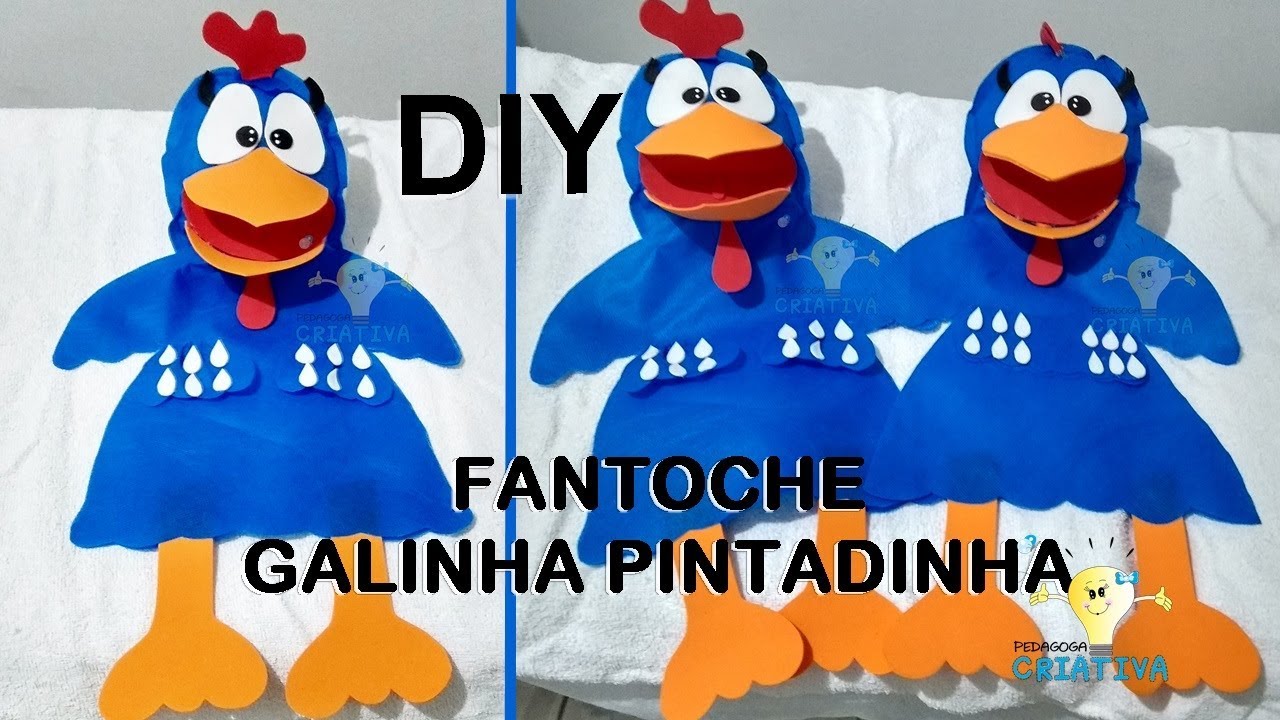 Fantoche GALINHA PINTADINHA. Fantoches de mão em feltro historinha infantil  lúdico desenho sucesso TV internet Marioneta títere.