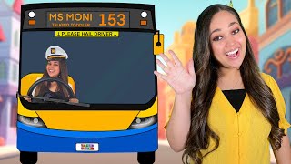 Video thumbnail of "Wheels On The Bus | Nursery Rhymes & Kids Songs | Talking Toddler With Ms Moni"